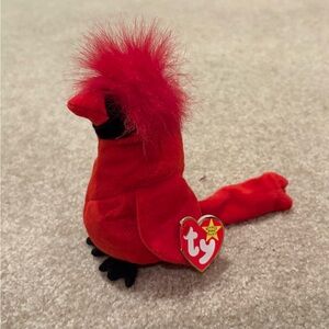 NWT, Vintage 1998 ‘Mac’ the Red Cardinal Bird Beanie Baby by Ty Inc.